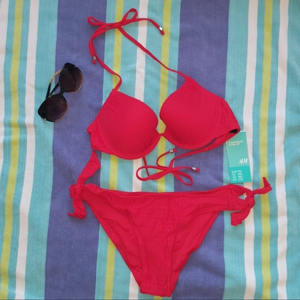 Red lace bikini bottom